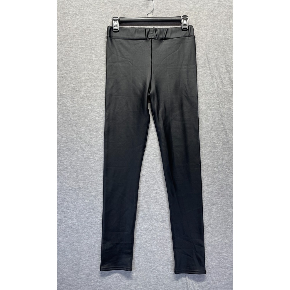 Venti6 Faux Leather Leggings Womens Large Black Fleece Lined Tapered Leg Casual